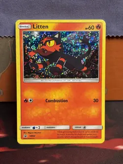 Litten SM02 Black Star Promo Pokemon TCG Holo - Image 1