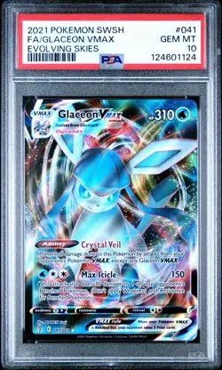 PSA 10 GLACEON VMAX 041/203 FULL ART EVOLVING SKIES POKEMON - Image 1