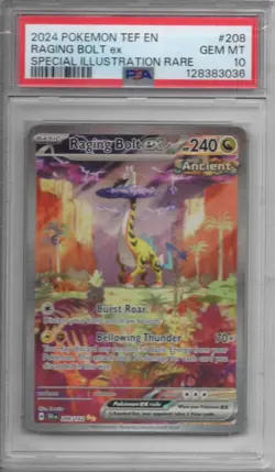 Pokemon TCG - Raging Bolt ex Special Illust. Rare - #208/162 - GEM MINT - PSA 10 - Image 1