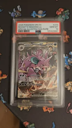 Pokemon 2025 Destined Rivals Team Rockets Nidoking EX Sir 233/182 PSA 10 - Image 1