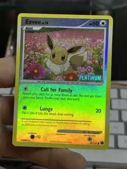 Eevee 62/100 Platinum Burger King Promo 2008 Reverse Holo Pokemon Card TCG - Image 3
