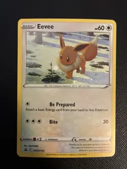 Pokemon Eevee Black Star Promo SWSH190 Cosmos Holo Card LP - Image 3