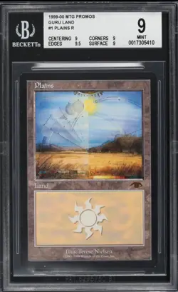 1999 Magic The Gathering MTG Guru Land Promos Plains BGS 9 MINT Graded Power - Image 1
