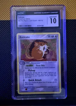 Pokemon TCG Raticate 48/112 EX Fire Red & Leaf Green 2004 CGC GEM MINT 10 - Image 1
