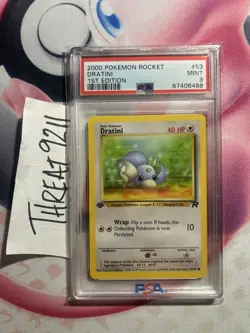 Pokemon - Team Rocket Dratini 53/82 First Edition PSA 9 - Image 1