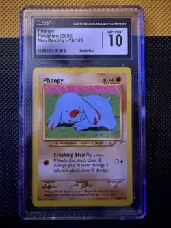 Pokemon TCG Phanpy 76/105 Neo Destiny 2002 Vintage CGC GEM MINT 10 - Image 1