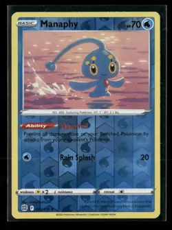 Manaphy Reverse Holo Rare SWSH09: Brilliant Stars 041/172 NM Pokemon NM - Image 1