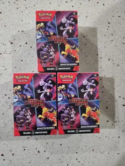 Lot Of 3 Pokemon TCG Scarlet Violet Destined Rivals Booster Bundles NEW IN HAND - Image 1