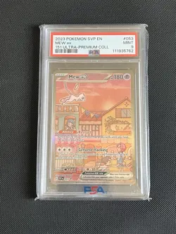 2023 POKEMON SVP EN-SV BLACK STAR PROMO 151 ULTRA-PREM COLL #053 MEW EX PSA 9 - Image 1