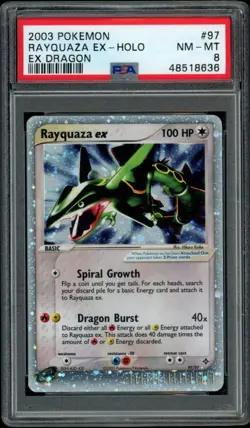 Pokemon Rayquaza ex 97/97 PSA 8 NM-MT EX Dragon Holo Rare E-series 2003 - Image 1