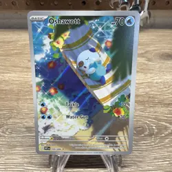 Pokemon Scarlet & Violet White Flare Oshawott 105/086 Illustration Art Rare NM - Image 1