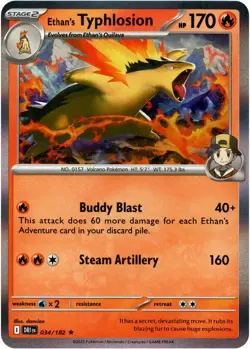 🔥Pokemon - Ethan's Typhlosion - Rare - Holo - 034/182 - Destined Rivals - NM🔥 - Image 1