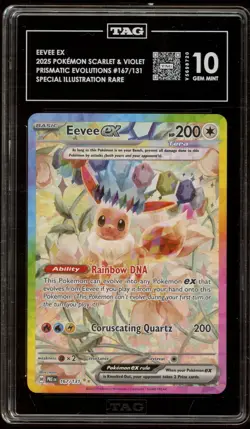 Pokemon Eevee ex Prismatic Evolutions Special Illustration Rare #167 TAG 10 - Image 1