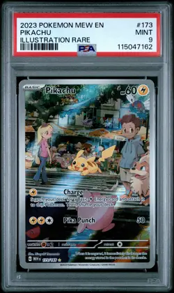 2023 POKEMON MEW EN-151 ILLUSTRATION RARE #173 PIKACHU PSA 9 - Image 1
