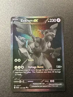 Pokemon 2025 Black Bolt Zekrom ex 172/086 Black and White Rare NEAR MINT - Image 1