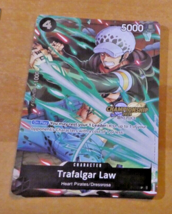 ONE PIECE ENGLISH CARD CHAMPIONSHIP HOLO GAME CARTE Trafalgar Law P-038 EN NM - Image 1
