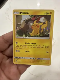 Pikachu 2019 Sun & Moon HD Swirl Black Star Promo Cosmos Pokemon Card SM234 (NM) - Image 3