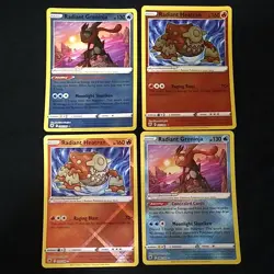 Radiant Greninja & Radiant Heatran Pokemon Astral Radiance 4 Card Lot - Image 1