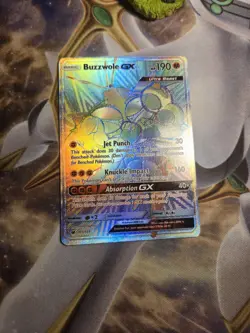 Pokemon TCG Buzzwole GX Holo Secret Rare Card Crimson Invasion 115/111 - Image 1