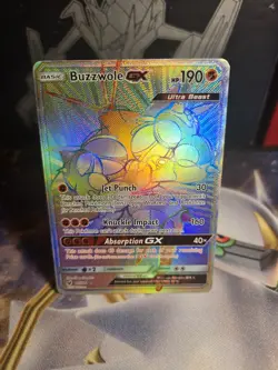 Pokemon TCG Buzzwole GX Holo Secret Rare Card Crimson Invasion 115/111 - Image 2