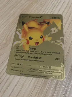 Pikachu V 43 Pokemon Ultra Rare Art Gold Foil Card NM Near Mint - Image 1