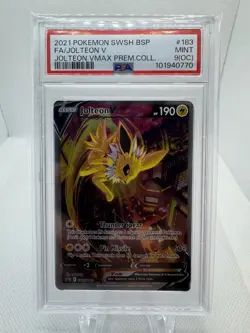 Jolteon V SWSH183 SWSH: Sword & Shield Promo Cards VMAX Collection PSA 9 (OC) - Image 1