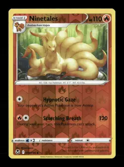 Ninetales Reverse Holo Uncommon SWSH12: Silver Tempest 018/195 NM Pokemon LP - Image 1