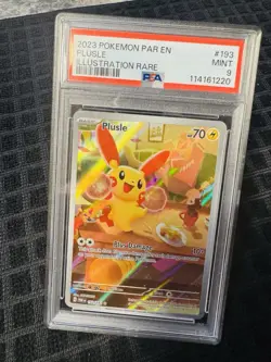 2023 Pokemon Par en Plusle Illustration Rare #193 PSA 9 - Image 1