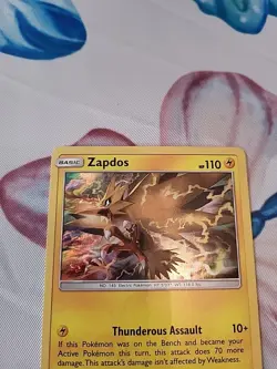 2019 Pokemon 40/181 Zapdos Sm-Team Up Holo LP - Image 4