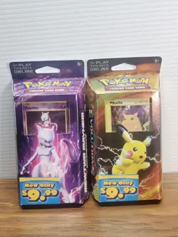 Pikachu Power & Mewtwo Mayhem XY Evolutions Theme Deck Pokemon TCG Cracked Ice. - Image 1