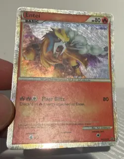 2010 Pokemon Entei HGSS20 TCG HeartGold Holo (Moderately Played See Desc) - Image 3