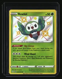 Pokemon ROWLET SV001/SV122 (Shining Fates Shiny Vault) Baby Shiny - NM/Mint - Image 1