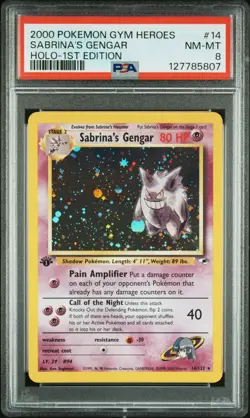 PSA 2000 Pokemon Gym Heroes #8 Sabrina'S Gengar Holo-1st Edition - Image 1