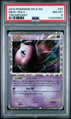 2010 POKEMON TRIUMPHANT MEW PRIME #97 ULTRA RARE PSA 8 NM #110495859 - Image 1