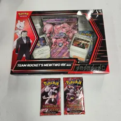 Pokemon TCG Team Rocket's Mewtwo EX Box + 2x Destined Rivals Booster Packs READ - Image 1