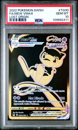 2022 POKEMON SWORD & SHIELD LOST ORIGIN #TG30 FULL ART/MEW VMAX PSA 10 - Image 1