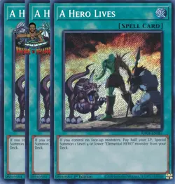 Yugioh! 3x A Hero Lives RA04-EN087 Secret Rare 1st Ed NM - Image 1