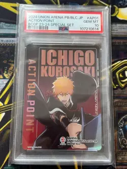 UNION ARENA Ichigo Kurosaki Action Point BLEACH Card PSA10 PB BLC JP AP01 - Image 1