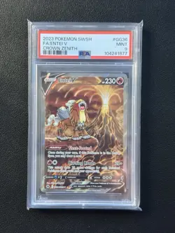 Entei v 2023 Pokemon Crown Zenith Full Art Rare Holo Card #GG36/GG70 PSA 9 - Image 1