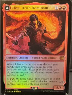 MTG Final Fantasy Clive's, Ifrit Dominant/Ifrit, Warden of Inferno Foil (Rare) - Image 1