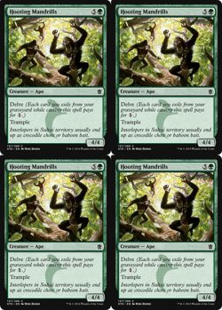 4x MTG 2014 HOOTING MANDRILLS - APE CREATURE - MAGIC CARD x4 copies - Image 1