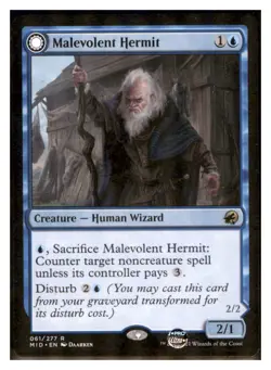 MTG - #61 Malevolent Hermit - Innistrad: Midnight Hunt - Image 1