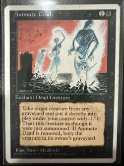 NM Animate Dead Fourth Edition Mtg Magic the Gathering - Image 1
