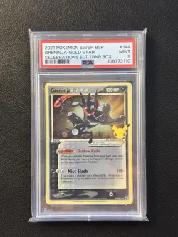 Pokemon Greninja Gold Star Holo Celebrations SWSH144 Black Star Promo, PSA 9 - Image 1