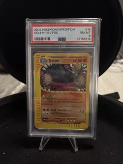 PSA 8 NM 2002 Pokemon Expedition Golem - Rev. foil #14/165 - Image 1