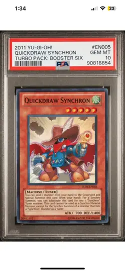 PSA 10 QuickDraw Synchron Turbo Pack Super Rare TU06 Yugioh - Image 1