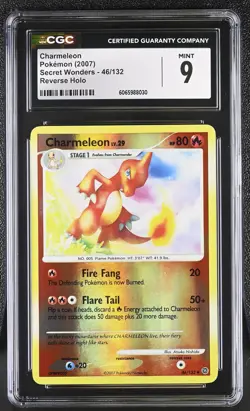 CGC 9 Charmeleon 46/132 Reverse Holo Secret Wonders Pokemon Card - Image 1