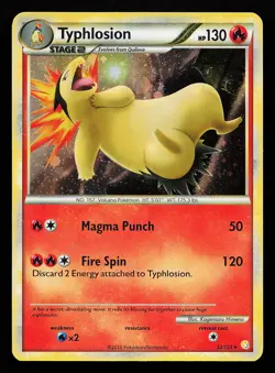 Typhlosion 32/123 Holo Rare Heartgold Soulsilver Pokemon Card (small dent) - Image 1