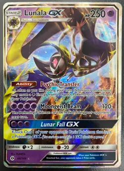 Lunala GX 66/149 Holo Ultra Rare Sun & Moon Base | LP | Pokemon Trading Card TCG - Image 1