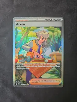 Arven 249/198 Scarlet & Violet Base Set Full Art SIR Trainer Card NM Condition - Image 1